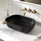 DeerValley Waschbecken Schwarz Deluxe Keramik Aufsatzwaschbecken Oval Waschbecken 50,8 cm x 40,6 cm mit Hochglanzglasur für Badezimmer & Gäste-WC