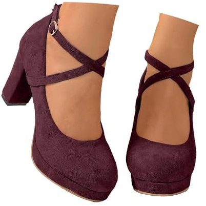 Pumps da donna per piedi larghi, scarpe eleganti, scarpe tradizionali da donna, scarpe Dirndl da donna, scarpe chiuse e comode, scarpe con tacco, Oktoberfest, scarpe da festa, scarpe da ballo