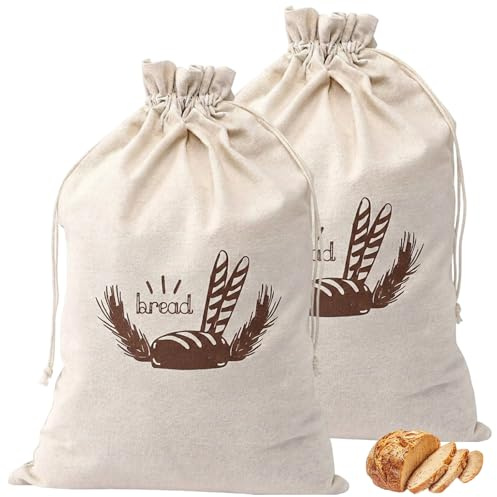 Bolsa Para Pan, Accesorio Para Hornear Pan, Bolsa De Lino Para Pan, Olla De Hierro Fundido Para Hornear Pan De 31 X 39 Cm, Fabricada En Tejido Grueso – Reutilizable Para Una Frescura Duradera