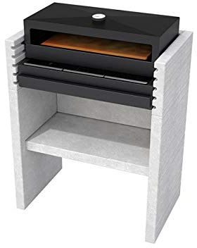 TUOZI - Einbaugrill für Holzkohle Modell VENIT FLEX (Grau/Weiß - 78 x 47 x 95 cm) REF: 8062 - Für den Außenbereich