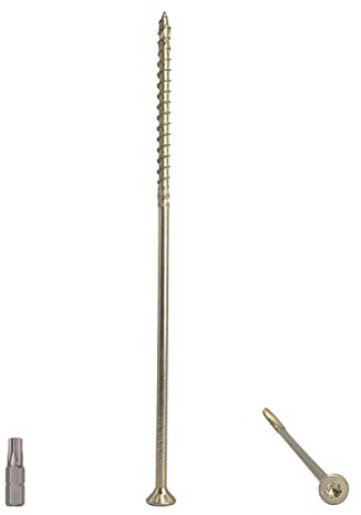 Marcopol Lote de 30 tornillos universales de acero chapado en zinc amarillo 6,0 x 200 mm, cabeza torx, cabeza avellanada, tornillos aglomerados (30, 6,0 x 200 mm)