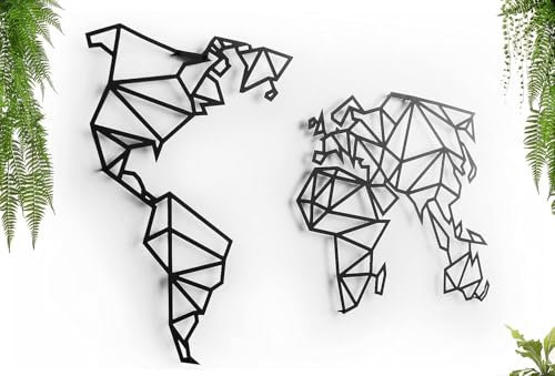 keluly - Mappamondo decorativo da parete in acciaio