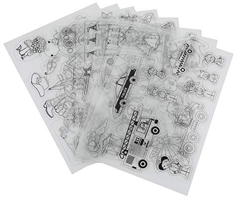 Tnfeeon 8-teiliges Schrumpffolien-Set, Schrumpfpapier Zum Basteln, Schrumpffolienblätter für Bastelarbeiten für Kinder(Jungen 20 * 29 CM)