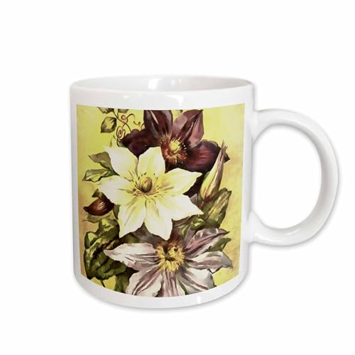 3dRose Clematis Flower Growers Botanical Art 15oz Mug