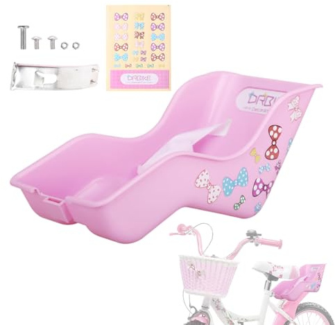 Soporte para asiento de bicicleta para muñecas | Asiento de bicicleta para muñeca para niñas - Accesorio reutilizable para fijación de bicicleta con soporte para muñecas, cesta para bicicleta Onlynery