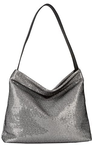 TOM TAILOR Denim Amra Damen Hobo Bag Schultertasche Mittelgroß Silber