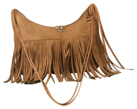 SAFIGLE Bolso de Hombro para Mujer Flecos Estilo Vintage, Liviano y Reutilizable, de Nylon Casual y Elegante para Uso Diario y Viajes