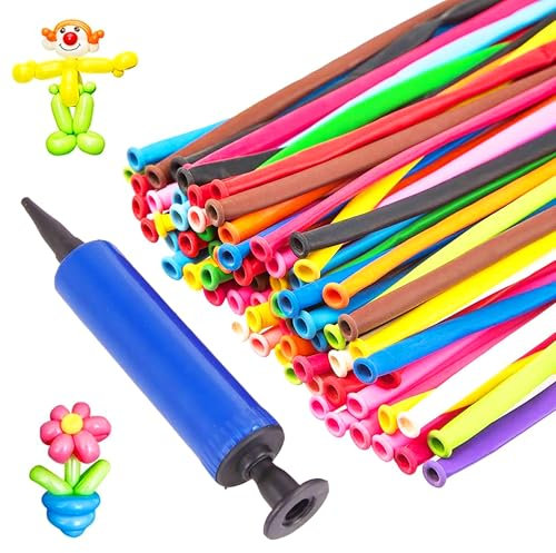 G4GADGET Modelling Balloons Kit 30-Pack with Pump - Twist Balloons for Animal, Hat, and Sword Creations - Perfect for Kids' Birthday Parties, Weddings, and Clown Decorations