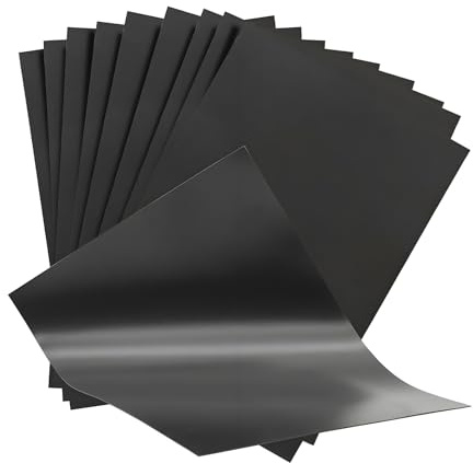 JF HOME BLISS 10pcs A4 Magnetic Sheets for Crafts Flexible Magnetic Sheets for Die Storage Spellbinders DIY Arts and Fridge Magnets A4 Magnetic Sheets Flexible Magnetic Sheets (Black 0.4mm)