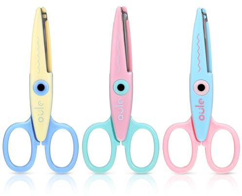 3pcs Zig Zag Scissors, Decorative Pattern Edge Craft Scissors,5.2 x 2.52 Inch Craft Safety Scissor Decorative Edge,ABS Handle Scissor for Crafting Fun DIY Scrapbooking Projects