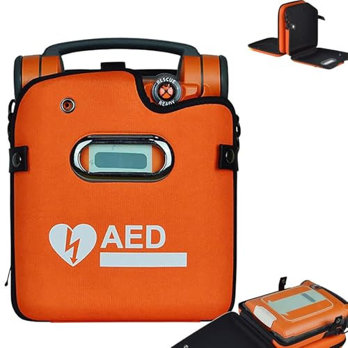 LHQYA Bolsa De Almacenamiento para Desfibrilador De 23 X 21 X 8 Cm, Bolsa De Almacenamiento Resistente para DEA con Ventana Transparente, Diseño De Doble Capa, Amplio Espacio De Almacenamiento