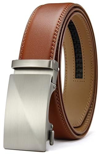 CHAOREN Ratchet Belt for Men, Mens Belts Leather 1 3/8 Tailorable, Perfect for Every Occasion, New Tan, 32 to 38 Waist Adjustable