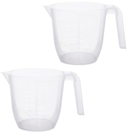 Home Fittings ® 2X Wham Large 2L Measuring Jugs 2 Litre per Jug, Handle Embossed Ideal Non-Toxic BPA-Free Measuring Scales for Kitchen Food Baking Preparation, Water or Gravy Food Safe (Pack of 2)