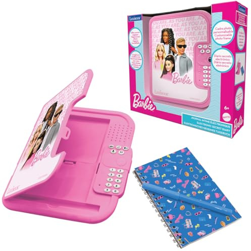 Lexibook, Barbie, Journal Intime électronique Barbie avec Stylo et carnet Inclus, interactif, Mot de Passe, Fonctions Amusantes, Effets sonores, Rose, SD50BBLXB