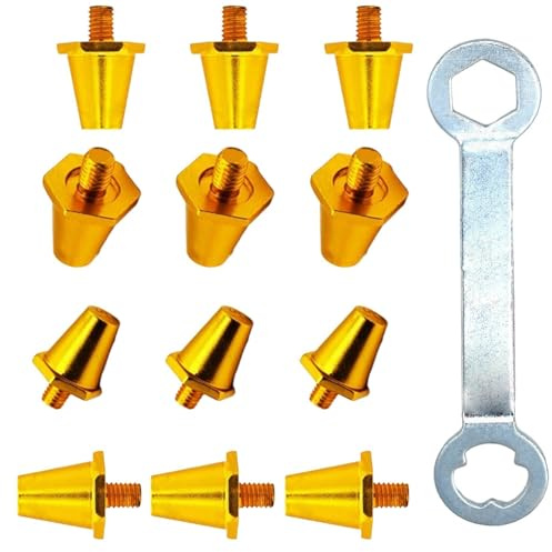 YUPEIUKLI Lot de 12 Crampons de Rechange en Alliage d'aluminium pour Chaussures de Football, antidérapants et pour Une Meilleure adhérence sur Gazon mouillé.