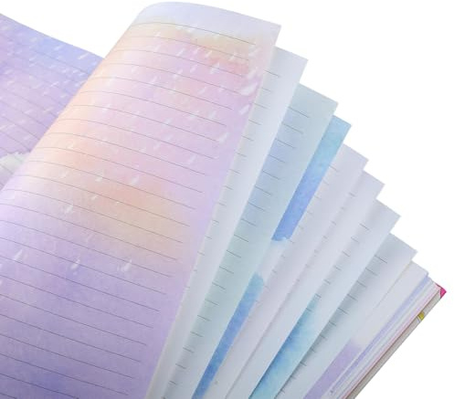 SIIXU Colorful Lined Poetry Journal with Patterned Inner Pages, Beautiful Decorated Notebook for Women, Aesthetic Writing Diary Gift Idea, Floral, B5