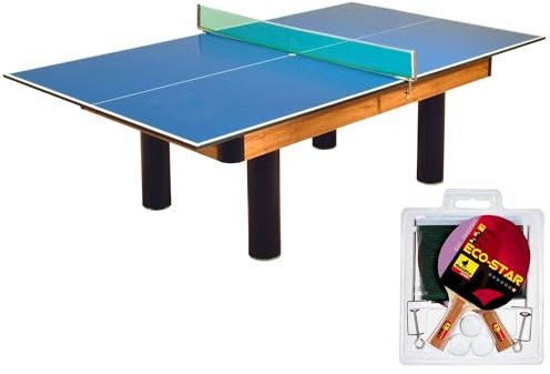Bandito Tischtennisplatte als Auflage, 2-teiliger Tischtennistisch, Tischtennistop für Billardtische, hochwertige Abdeckplatte, Ping Pong, Made in Germany, Set inkl. Netzgarnitur, 2 Schläger und Bälle