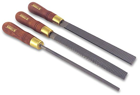 Narex 3 Piece Set Round Rattail, Half Round and Rectangular 200 mm Cabinetmaker Wood Course Cut Rasp 854202