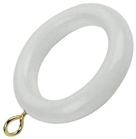 Merriway BH05772 trägardin draperi stång stång ringar med skruvöga, innerdiameter 45 mm (1,3/4 tum) ytterdiameter 70 mm (2,3/4 tum) – vit (paket med 24)