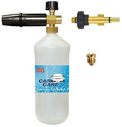 BEAR FORCE Lance à Mousse pour Nettoyeur Haute Pression Avec Buses de 1,25 et 1,10 mm, Compatible Avec Bosch, Black & Decker, AR Blue Clean, Michelin, Stanley, Mac Allister, Cecotec, Makita