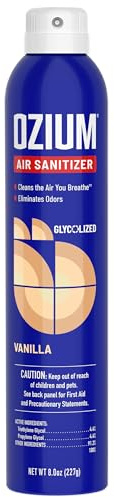 Ozium 8 Oz. Air Sanitizer & Odor Eliminator for Homes, Cars, Offices and More, Vanilla Scent, Pack of 1