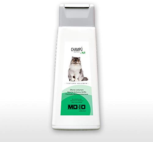 Champú para Gatos - Pelo con Volumen - Champú Hidratante y Dermoprotector Vitamina D-Pantenol - Aporta Textura al Pelo Corto Duro - Realza Brillo - pH Neutro - 300ml - MD10 Collection