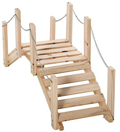Outsunny Pont de Jardin - Pont de Bassin - passerelle en Bois - Décoration du Jardin dim. 100L x 32l x 48H cm - Bois de Sapin