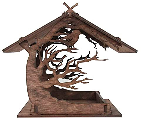XXXXW Diseño Creativo Jardín Pájaro de Madera Atractivo Alimentador de Aves Balcón Galcato Gifts Villa Balcón Alimentadores de Pájaros Decoración de jardín al Aire Libre Comedero for Semillas