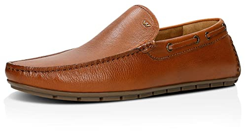WOJAS - Mocasines para Hombre/con Cuero/Mocasines de Moda/Cómodo y cómodo/Costuras Elegantes