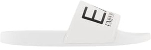 Emporio Armani EA7 Logo Sliders con Maxi Logo, Ciabatta da Mare/Piscina Unisex (Bianco/Nero, Sistema Taglie Calzature EU, Adulto, Numero, Media, 44)