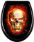 TRMLBE Toilettendeckel WC Sitz mit Absenkautomatik Toilettensitze Hochwertiger mit Quick-Release Funktion Toilettensitz Klodeckel Klobrille Toilet Seat WC Deckel, Schädel Flammen