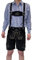 Dretaild Herren Lederhose Tracht Kurz mit Hosenträgern Rindleder Trachtenhose Premium Tracht Oktoberfest Volksfest Kurz geschnitten mit stilvollen Riemen (Schwarz, 54)