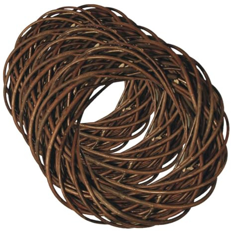 Rayher 65007000 Corona Decorativa in Vimini scortecciato, Diametro 25 cm x 6 cm (Confezione da 3)