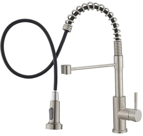 TIMACO Robinet de cuisine haute pression avec douchette extractible, mitigeur d'évier (derniers designs américains)