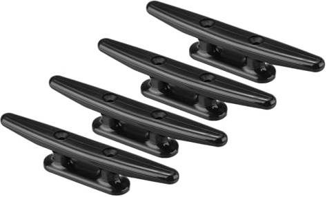 PATIKIL 6 Inch Nylon Boat Dock Cleat 4 Pack Kayak Small Rope Tie Cleat Dock for Marine Deck Boats Canoes Kayaks, Decor, Black