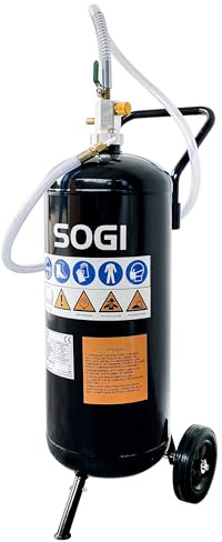 SOGI SPS-7 Sabbiatrice portatile a bicarbonato di sodio - 26.5 L (7 galloni) - 6.2 bar - uso esterno e interno (Sabbiatrice soda)