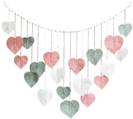 Willoghsa Grande Tapisserie Murale en Macramé avec Plumes et Feuilles de Macramé pour Chambre à Coucher, Salon, 35,5 X 55,1 Pouces