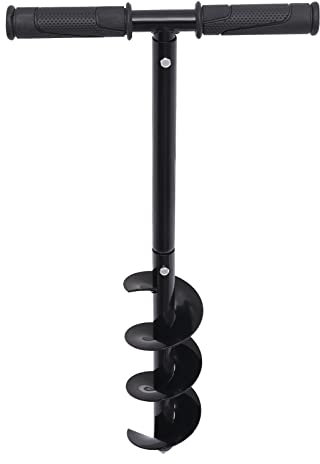 Garden Auger Drill Bit Set Earth Auger Drill Bit Set Garden Hole Digger Hand T-shaped Garden Manual Bulbs Planting Post Hole Digger Hex Shank Spiral Drill 11.8*24in