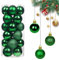 CJBIN Christmas Baubles - 24pcs Shatterproof Tree Ornaments, Hanging Balls for Holiday Wedding Party Decoration, Dark Green, 3cm