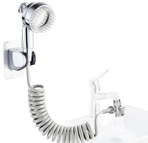 Doccino per lavandino, Doccino per Bidet, Doccetta per Lavandino Cucina, Lavaggio Dei Capelli In Bagno, Viene Fornita Con Un Busto Con Setole Dure Per La Pulizia Dei Capelli