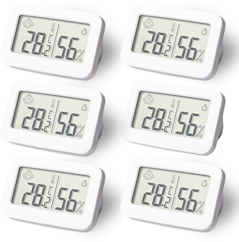 Mini Thermomètre Hygromètre,6 Pièces Mini Digital LCD Thermomètre Hygromètre,Thermomètre Portable Thermo Hygromètre Pour Chambres Seniors,Salles D'étude,Caves A Vin