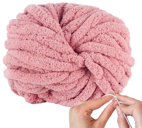 Super Chunky Chenille Yarn for Arm Knitting, Soft Wool Blankets, Hand Knitting, Crochet, Bags, and Hats