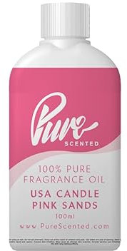 Pure Scented 100ml Fragrance Oil - Vegan & Cruelty-Free, for Candles, Soaps, Slime, Diffusers, Cosmetics, Wax Melts & DIY Crafts (1 x 100ml, USA Candle Pink Sands)