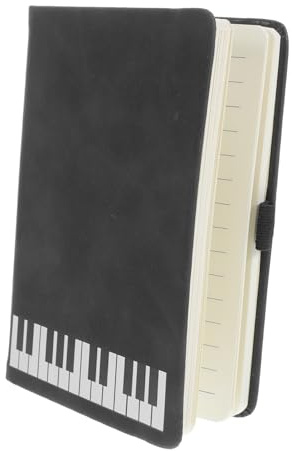 SHINEOFI Music Notebook with Piano Page Holder and Paper Bookmark, Music Theme Stationery Featuring Smooth Writing Pu Cover and Portable Design, for Students and Office Use Creative