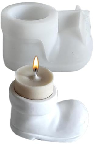 Molde de velas de Navidad, moldes de silicona, juego de Navidad, zapatos de Papá Noel, botas de velas, molde de silicona, molde de de resina, moldes de silicona, moldes de Navidad 3D para