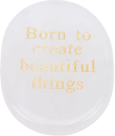 BAOFUYA Piedra Grabada de Bolsillo, Ayuda a Relajarse, Recordatorio Potente, Piedra Inspiradora, Cristal para Pulgar para Padres, Amigos, Meditación, Yoga