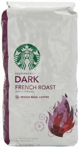 Starbucks Dark French Roast Coffee, Whole Bean, 12-Ounce Bags (Pack of 3)
