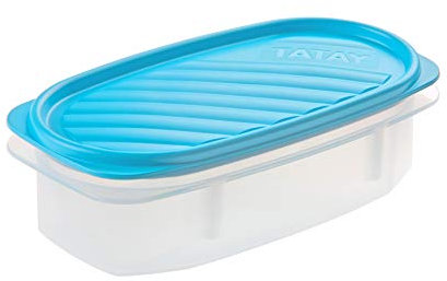Tatay Fiambrera de Alimentos, Hermética, 0.5L de Capacidad, Tapa Flexible a Presión, Libre de BPA, Apto Microondas y Lavavajillas, Color Azul. Medidas: 18.4 x 9.7 x 6.1 cm