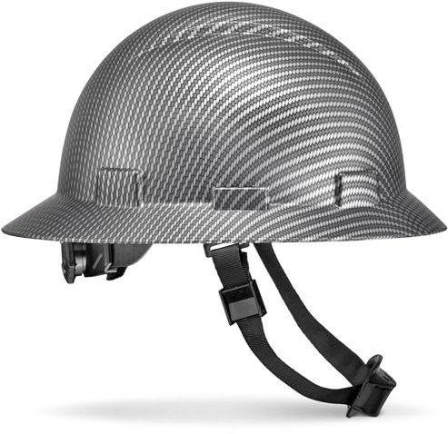 Cascos De Construccion Casque de sécurité à large bord pour la construction approuvé par l'OSHA ANSI, gris, argenté, noir, fibre de carbone, design personnalisé, 6 points, pour homme et femme, casque