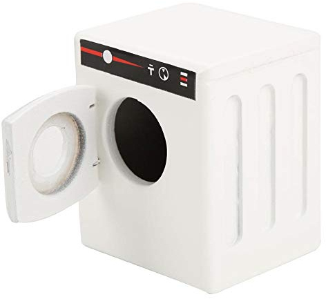 Mini Machine À Laver Maison De Poupée, 1:12 Maison De Poupée Modèle De Machine À Laver en Bois Accessoires De Meubles De Maison De Poupée Bricolage pour Poupées(Blanc)
